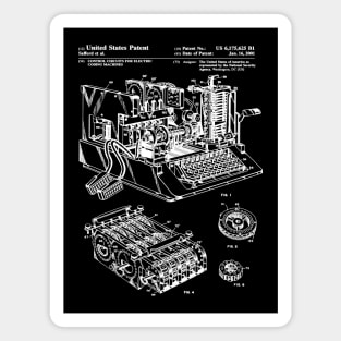 Enigma Machine Patent White Magnet